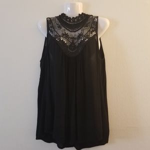 🔥💋 Sleeveless Black Lace Blouse